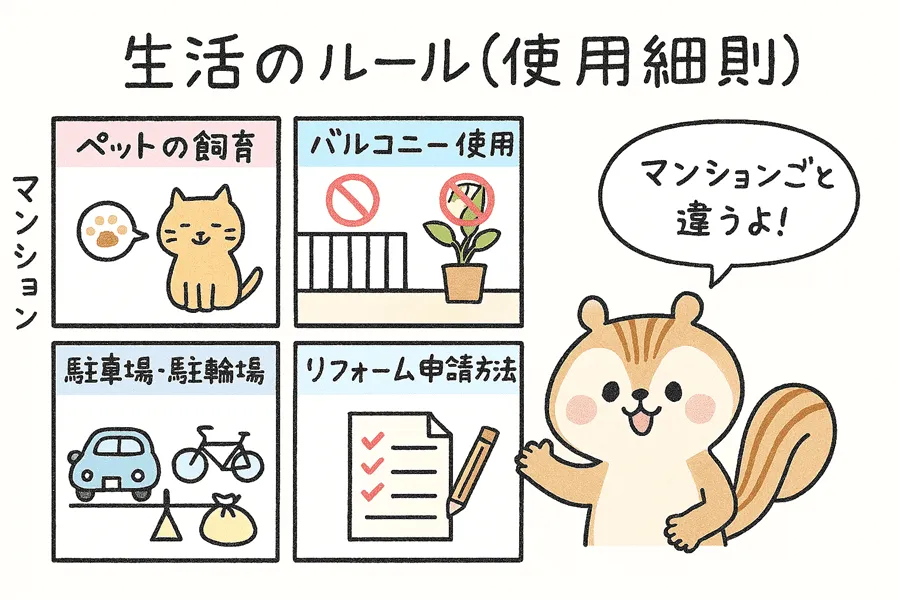 使用細則を説明したイラスト