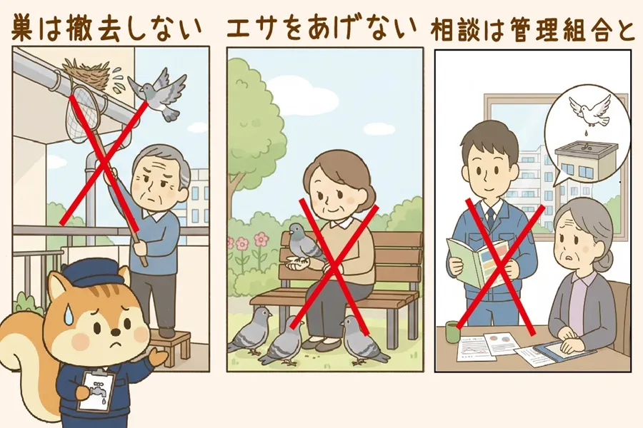 ハト対策でやってはいけないNG行為