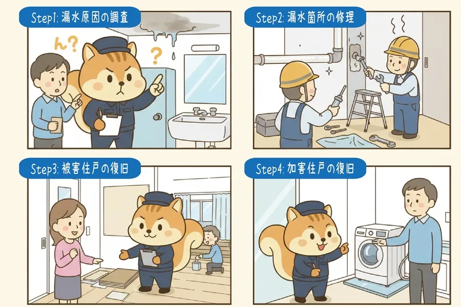 漏水対応の4ステップ