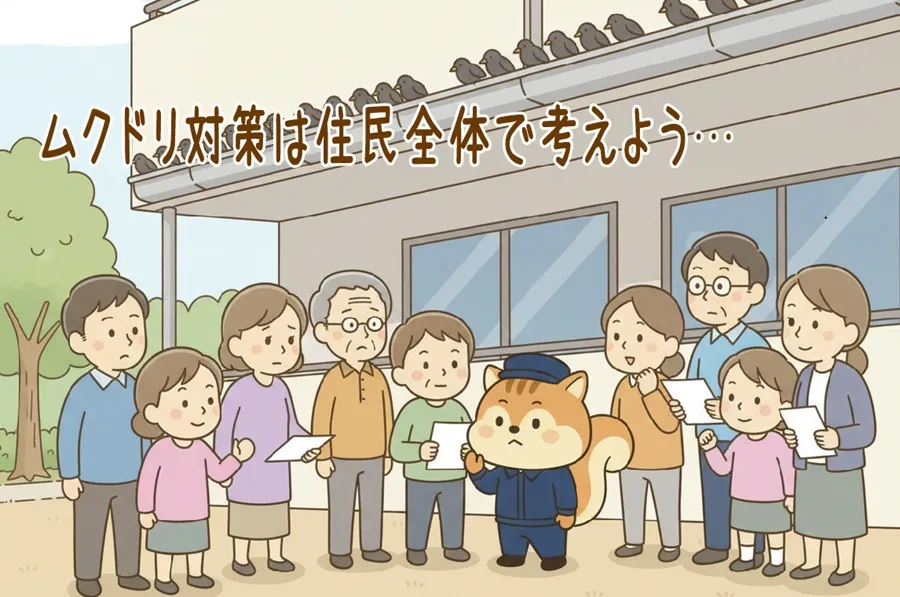 ムクドリ対策をマンション住民全体で検討