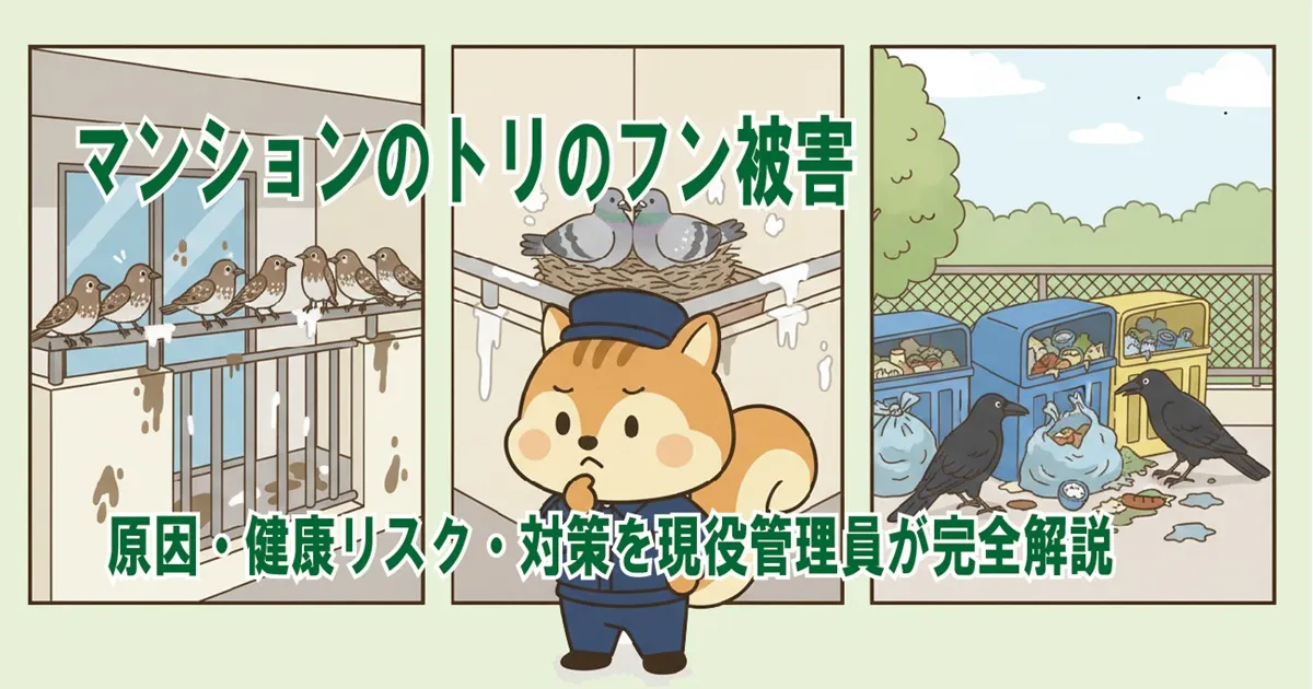 マンションのトリのフン被害|原因・健康リスク・トリ別対策を現役管理員が完全解説