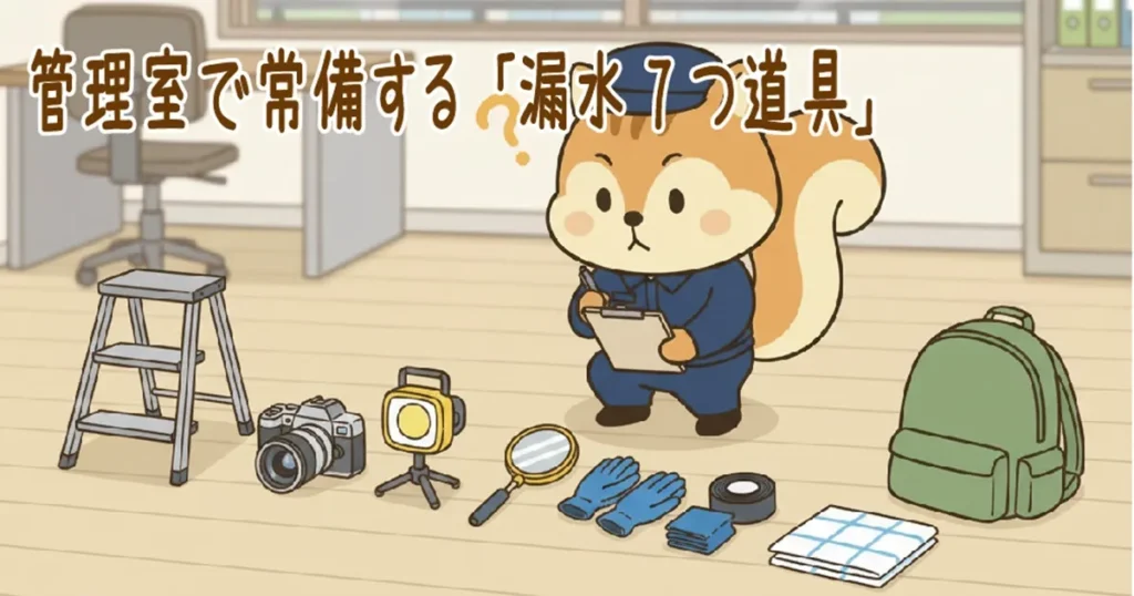 管理室で常備すべき漏水7つ道具