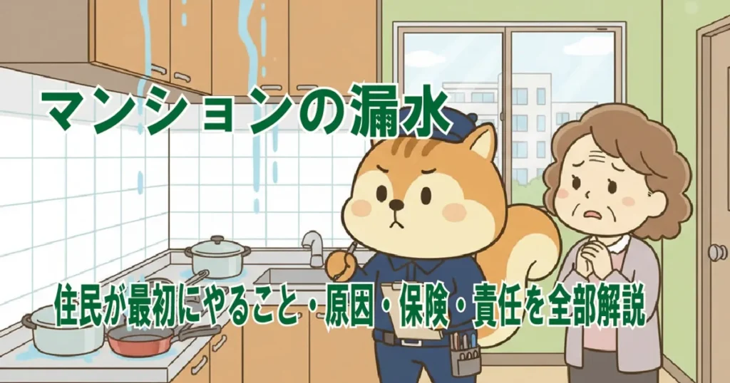 マンション漏水|住民が最初にやること・原因・保険・責任を全部解説