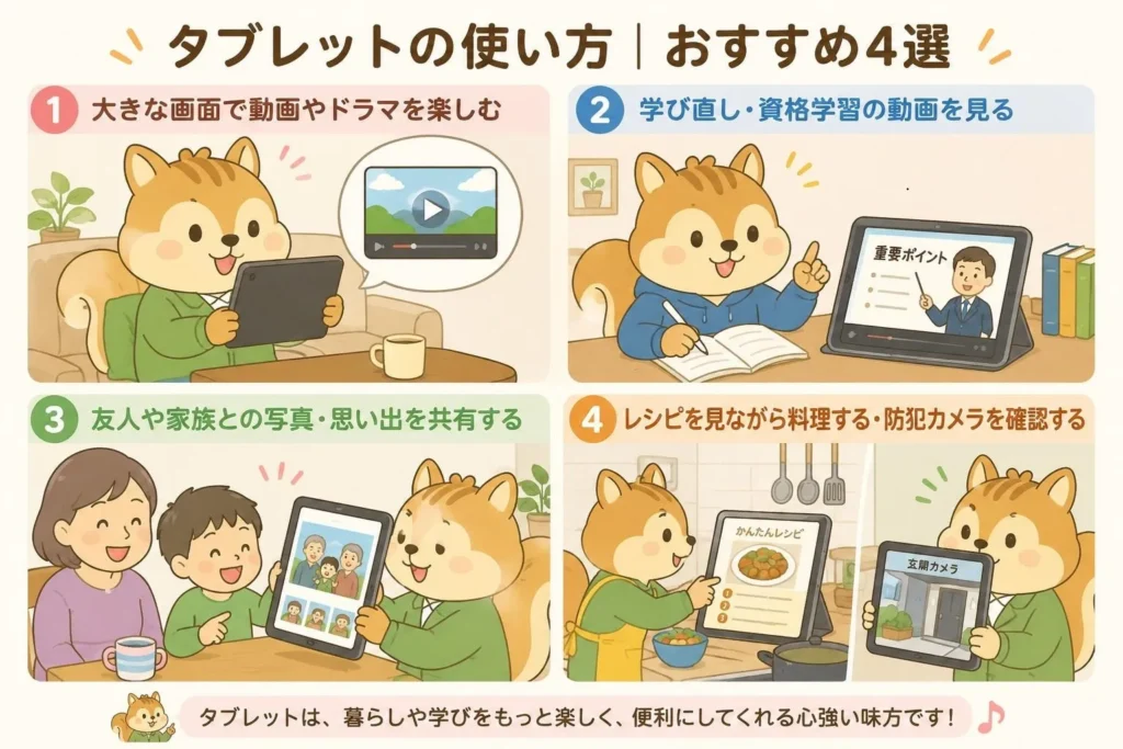 タブレットのおすすめ使い方4選