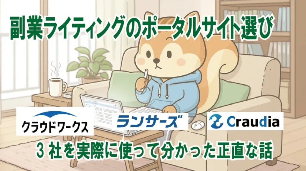 副業ライティングのポータルサイト選び|3社を実際に使って分かった正直な話
