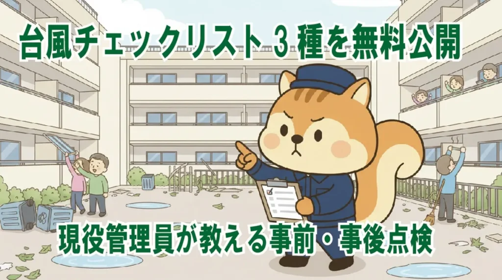 マンション台風チェックリスト3種を無料公開｜現役管理員が教える事前・事後点検