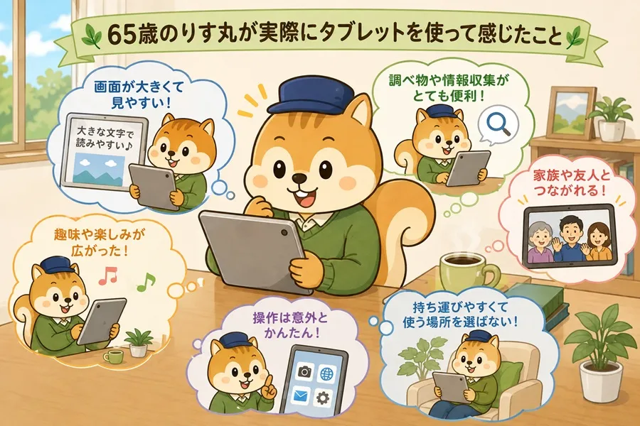 65歳のりす丸がタブレットを実際に使って感じたこと