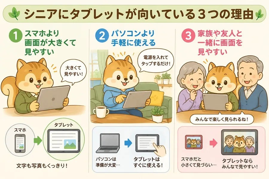 シニアにタブレットが向いている3つの理由