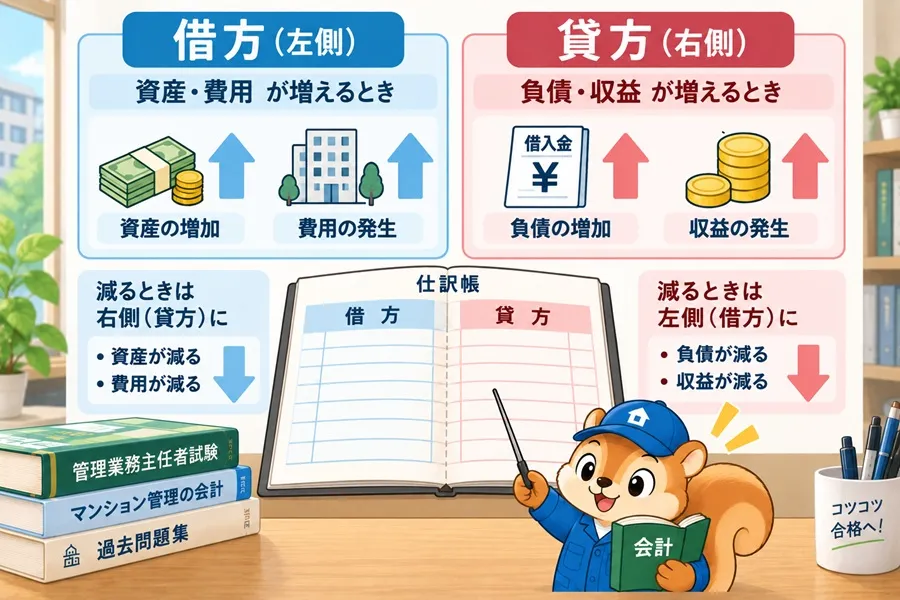 借方と貸方の意味を解説するりす丸