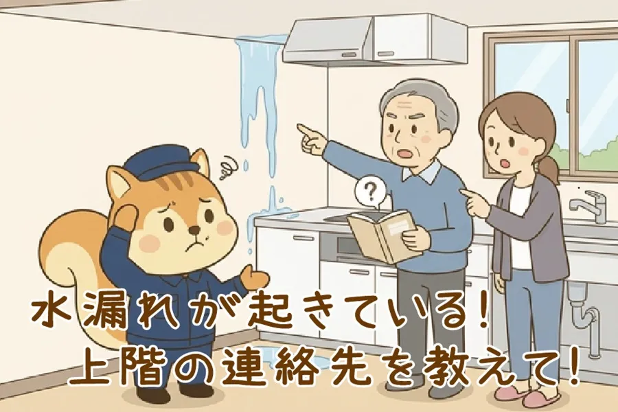 「漏水したので、相手の連絡先が知りたい」