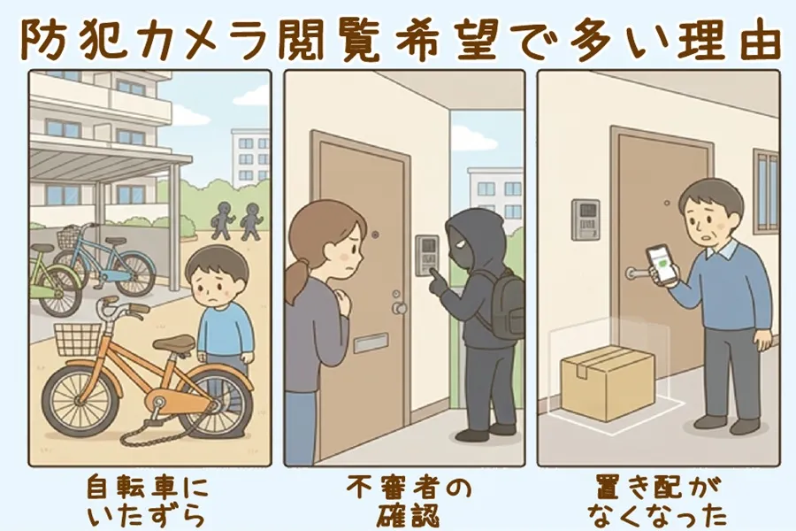防犯カメラ閲覧希望の3大理由
