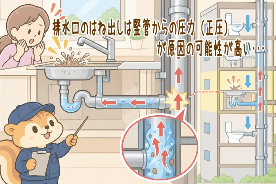 ケース1:キッチンの逆流は正圧が原因だった
