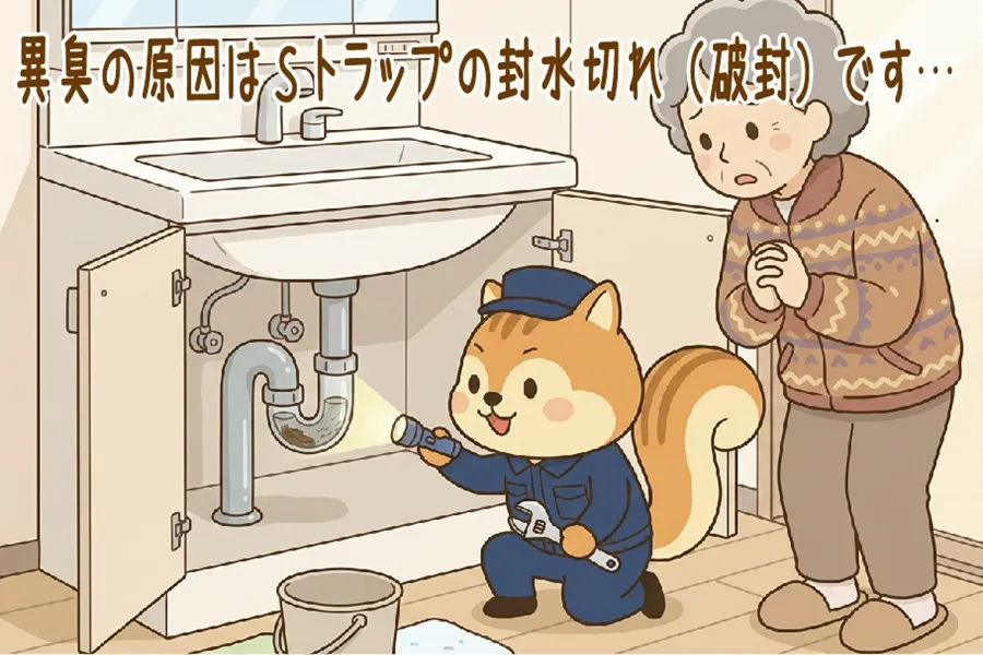 ケース2:洗面台の異臭の原因は髪の毛だった
